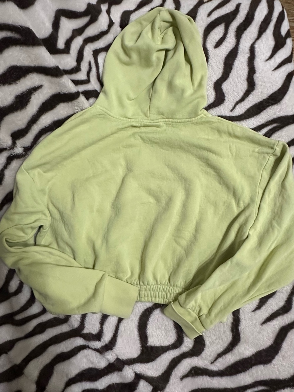 Nike Neon Lemon Cropped Hoodie with Black Swoosh - Picture 6 of 6